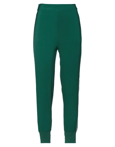Shop Twinset Pants In Emerald Green