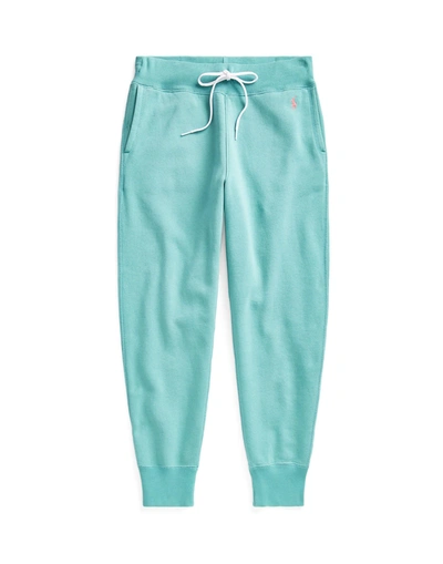 Shop Polo Ralph Lauren Athletic Fleece Ankle Sweatpant Woman Pants Light Green Size Xl Cotton, Polyester