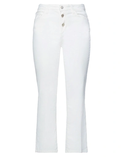 Shop Liu •jo Woman Pants White Size 32 Cotton, Elastane