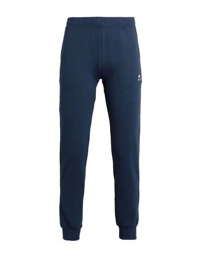 Shop Le Coq Sportif Ess Pant Slim Man Pants Midnight Blue Size Xl Cotton, Polyester