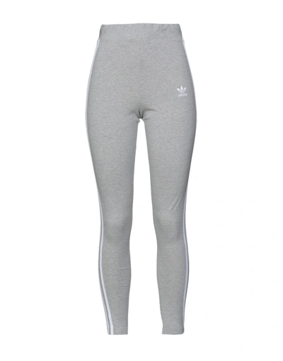 Shop Adidas Originals 3 Stripes Tight Woman Leggings Grey Size 0 Cotton, Elastane