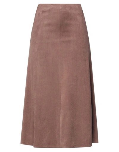 Seductive Midi Skirts In Cocoa