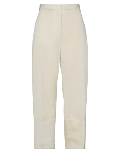 Shop Jil Sander Woman Pants Beige Size 8 Cotton, Viscose, Elastane