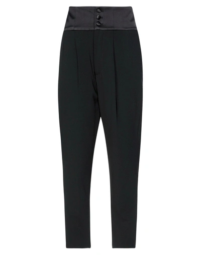Shop Dondup Woman Pants Black Size 6 Polyester, Virgin Wool, Elastane, Silk