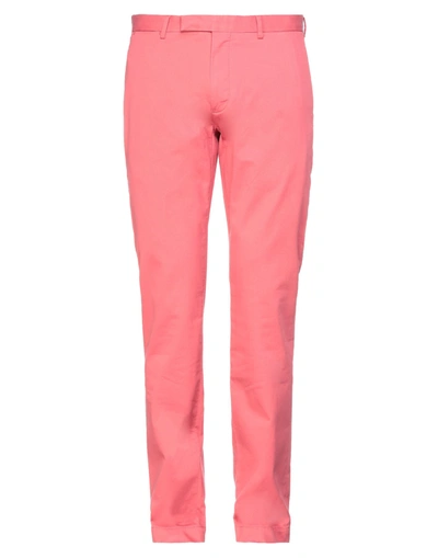 Shop Polo Ralph Lauren Man Pants Coral Size 34w-34l Cotton, Elastane In Red
