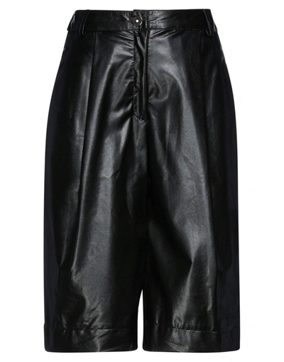 Shop Annarita N Woman Shorts & Bermuda Shorts Black Size 6 Polyurethane, Viscose, Polyester