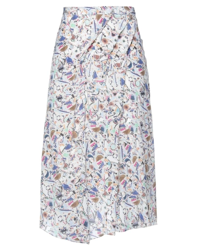 Shop Isabel Marant Woman Midi Skirt Ivory Size 2 Silk, Elastane