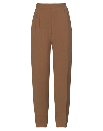 Shop Blanche Woman Pants Camel Size 10 Polyester, Viscose, Elastane In Beige