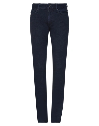 Shop Emporio Armani Man Jeans Blue Size 31w-34l Cotton, Elastane