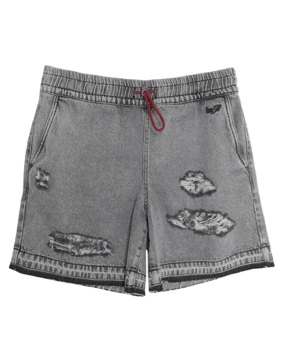 Shop Be Blumarine Woman Denim Shorts Grey Size 29 Cotton