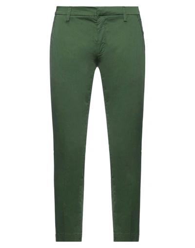 Shop Massimo Brunelli Man Pants Green Size 33 Cotton, Elastane