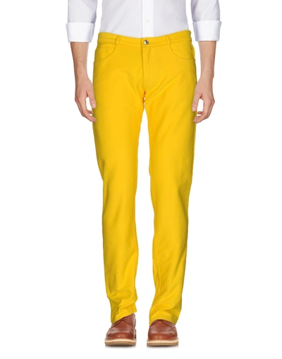 Shop Iceberg Man Pants Yellow Size 33 Cotton