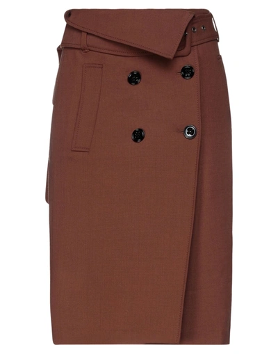 Shop Dorothee Schumacher Woman Midi Skirt Brown Size 2 Polyester, Wool, Elastane