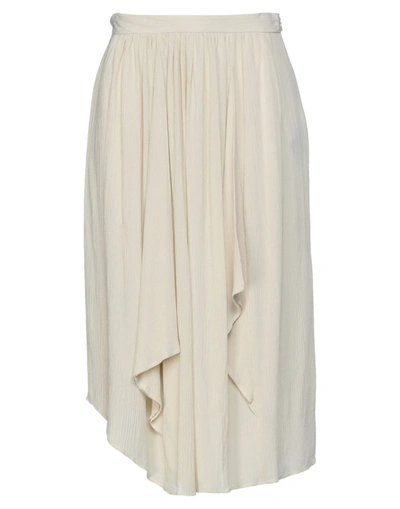 Shop Isabel Marant Woman Midi Skirt Ivory Size 1 Cotton, Silk