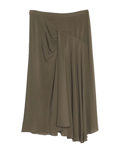 Shop Ndegree21 Midi Skirts In Military Green