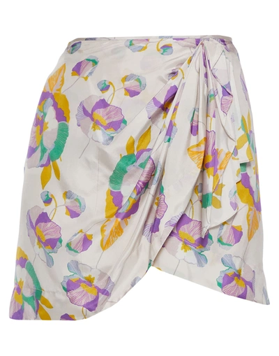 Shop Isabel Marant Woman Mini Skirt Yellow Size 10 Silk