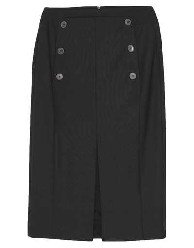 Shop Eleventy Woman Midi Skirt Black Size 8 Polyester, Wool, Elastane