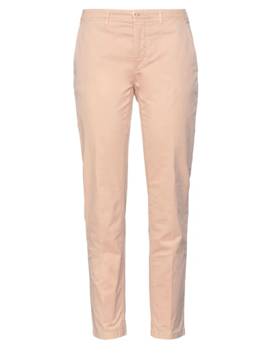 Shop Siviglia White Woman Pants Apricot Size 30 Cotton, Elastane In Orange