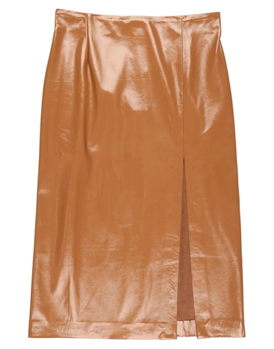 Shop Ottod'ame Woman Midi Skirt Camel Size 8 Polystyrene, Polyurethane In Beige