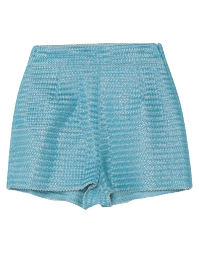 Shop Ermanno Scervino Woman Shorts & Bermuda Shorts Azure Size 4 Polyester, Metal, Polyamide In Blue