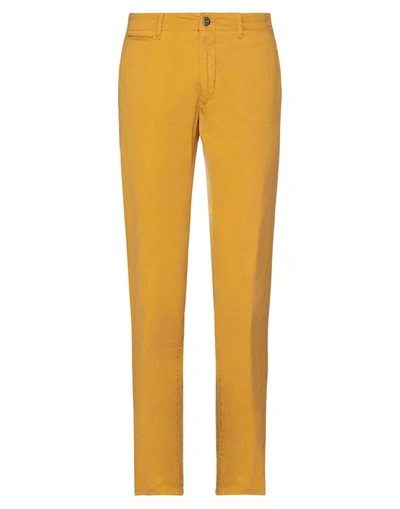 Shop Incotex Man Pants Ocher Size 32 Cotton In Yellow
