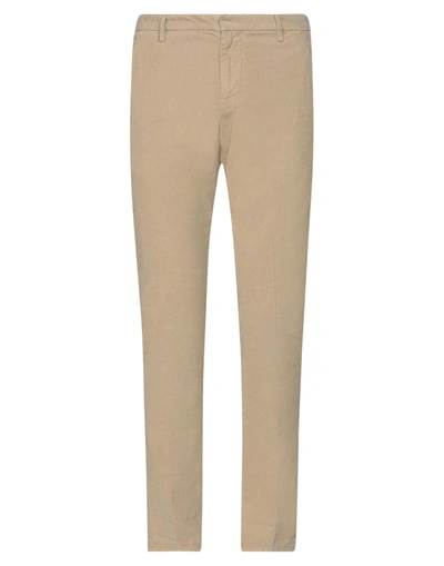 Shop Dondup Man Pants Beige Size 33 Cotton, Elastane