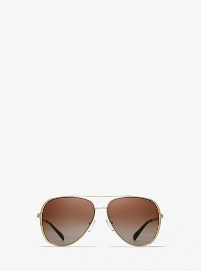 Shop Michael Kors Chelsea Bright Sunglasses In Gold