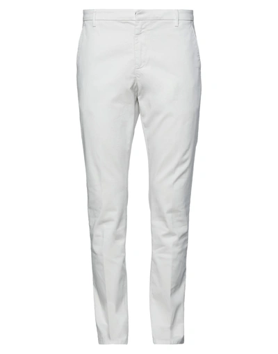 Shop Dondup Man Pants Ivory Size 38 Cotton, Elastane In White