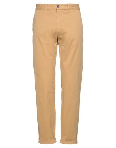Shop Jeckerson Man Pants Camel Size 31 Cotton, Elastane In Beige