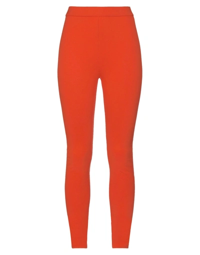 Shop M Missoni Woman Leggings Orange Size 4 Viscose, Polyester, Polyamide