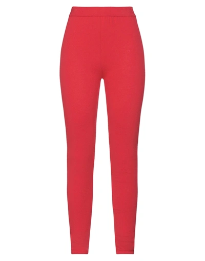 Shop M Missoni Woman Leggings Red Size 4 Viscose, Polyester, Polyamide