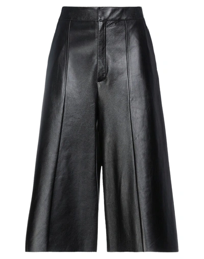 Shop Celine Woman Cropped Pants Black Size 4 Lambskin