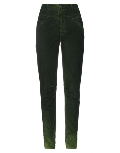 Shop High Woman Pants Green Size 10 Cotton, Modal, Elastane