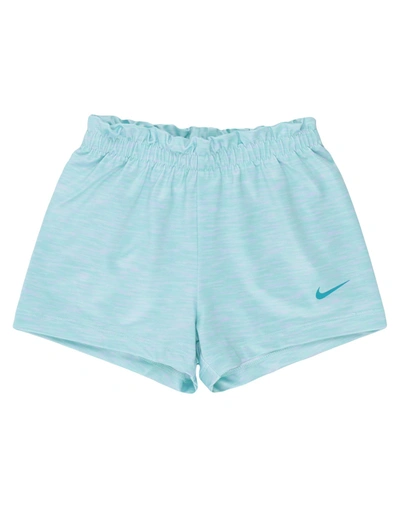 Shop Nike Nsw Space Dye Paperbag Short Toddler Girl Shorts & Bermuda Shorts Turquoise Size 5 Polyester, E In Blue
