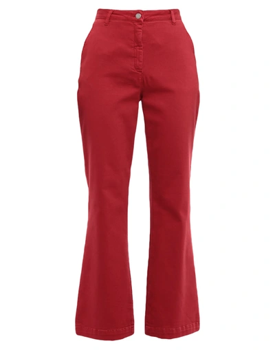 Shop Alberta Ferretti Jeans In Brick Red