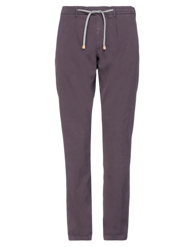 Shop Eleventy Man Pants Dark Purple Size 29 Cotton, Modal, Polyester, Elastane
