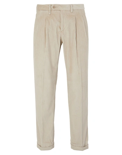 Shop 8 By Yoox Cotton Corduroy Pleated Trousers Man Pants Beige Size 34 Cotton