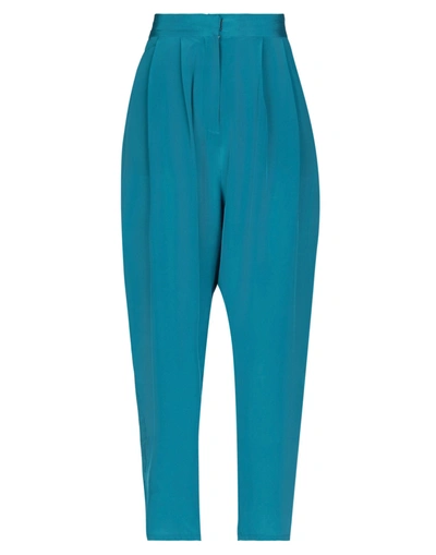 Shop Adriana Degreas Pants In Turquoise