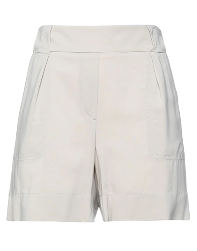 Shop Lorena Antoniazzi Woman Shorts & Bermuda Shorts Light Grey Size 6 Viscose, Elastane, Acetate, Silk
