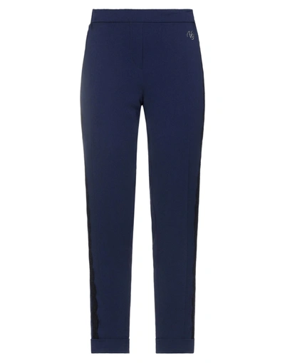 Shop Vdp Collection Woman Pants Midnight Blue Size 6 Viscose, Acetate, Elastane, Cotton, Polyamide