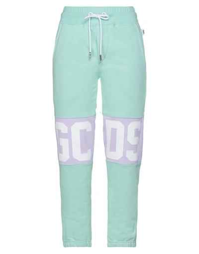 Shop Gcds Woman Pants Light Green Size L Cotton