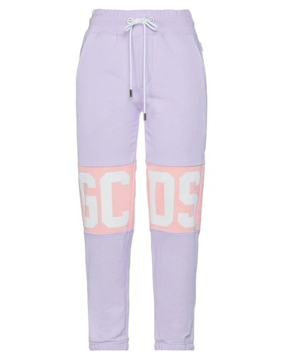 Shop Gcds Woman Pants Lilac Size L Cotton In Purple