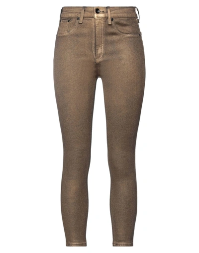 Shop Rag & Bone Woman Jeans Bronze Size 25 Modal, Cotton, Polyester, Elastane In Yellow