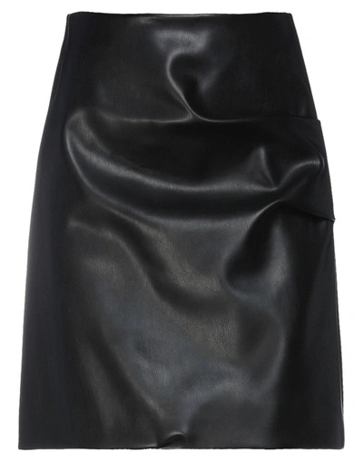 Patou Black Faux-leather Mini Skirt In Black
