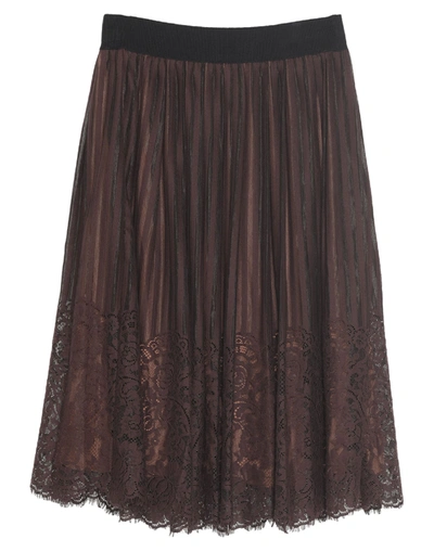 Alpha Studio Midi Skirts In Brown