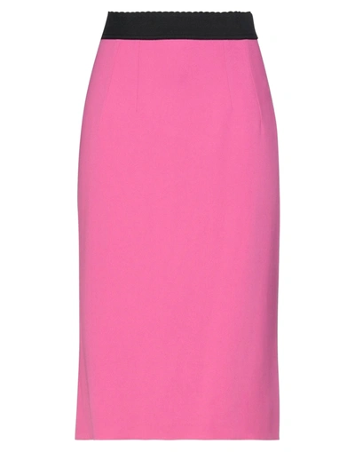 Shop Dolce & Gabbana Woman Midi Skirt Pink Size 0 Viscose, Acetate, Elastane