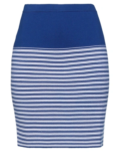 Shop Cruciani Woman Midi Skirt Blue Size 6 Cotton, Elastane