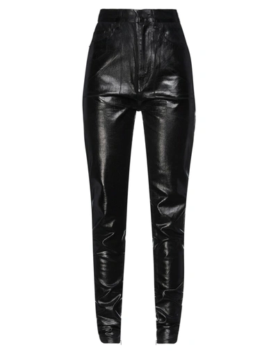 Shop Saint Laurent Woman Denim Pants Black Size 28 Cotton, Polyurethane