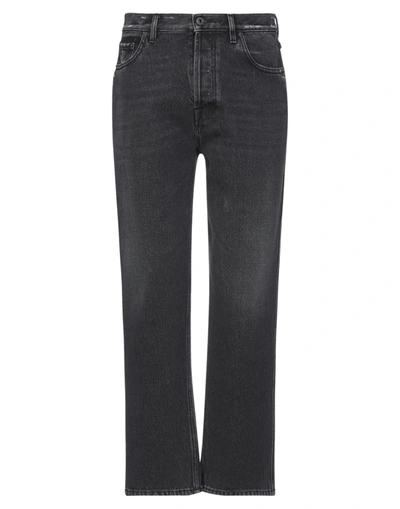 Shop Valentino Garavani Man Jeans Black Size 30 Cotton, Bovine Leather
