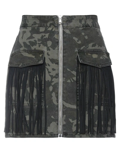 Shop Gaelle Paris Gaëlle Paris Woman Denim Skirt Military Green Size 27 Cotton, Acrylic